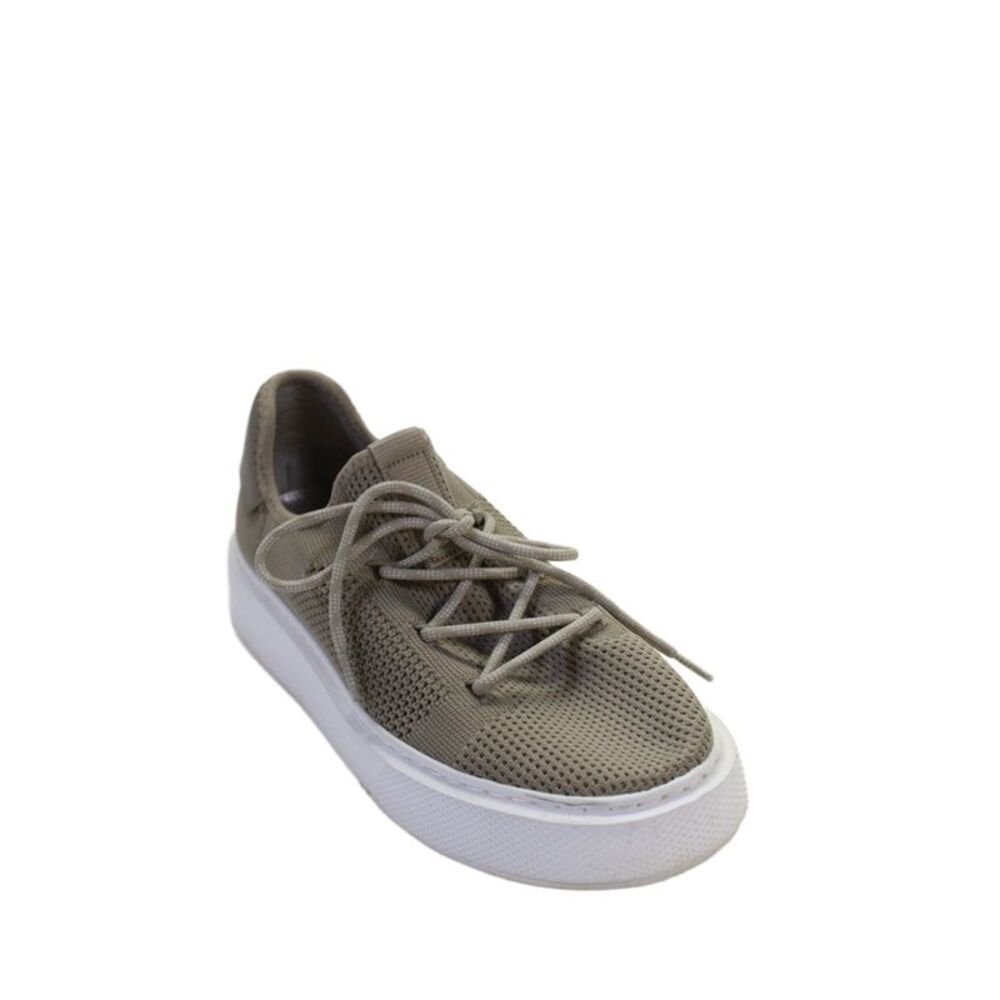 J Slides Womens Lace Up Knit Low Top Sneakers Brown White Size 7